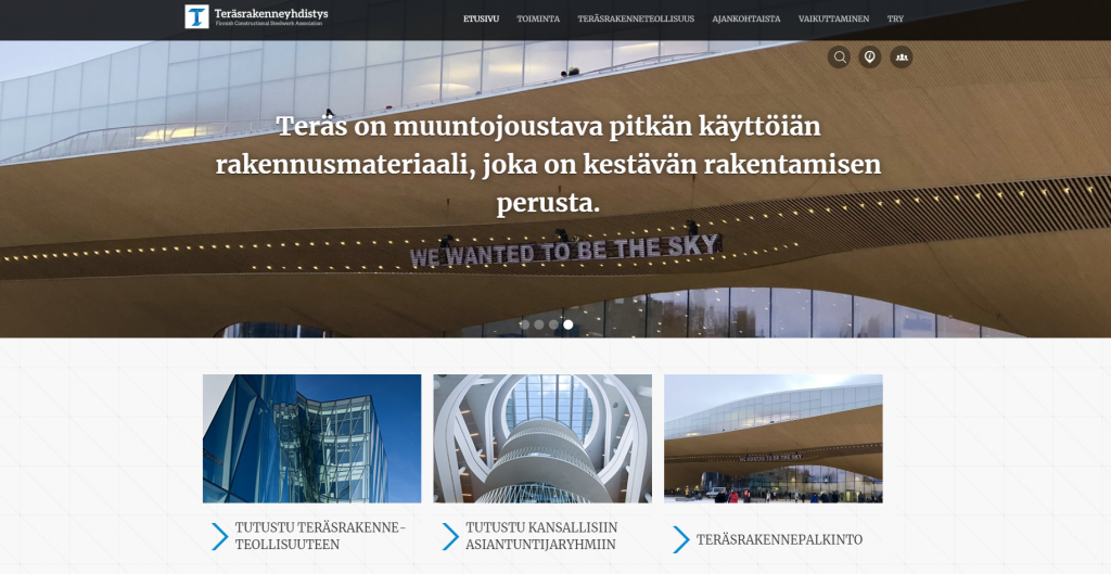 Teräsrakenneyhdistys verkkosivut