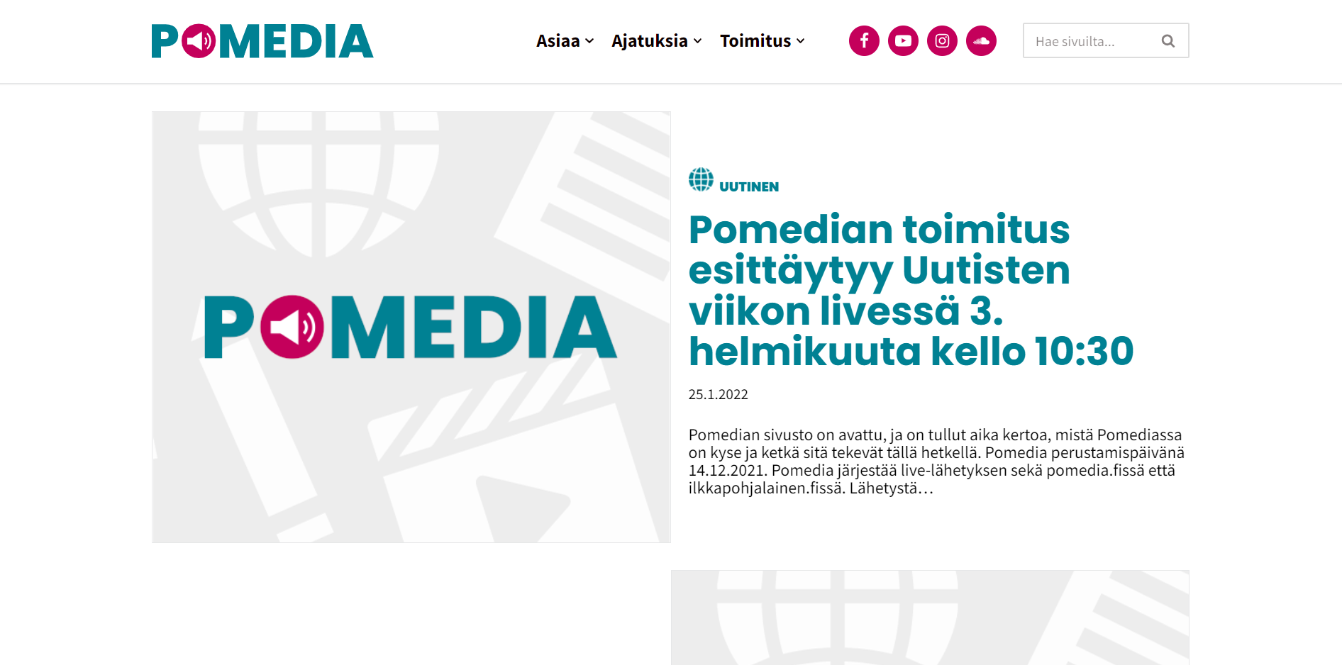 Etusivu - Pomedia - opiskelijoiden verkkomedia