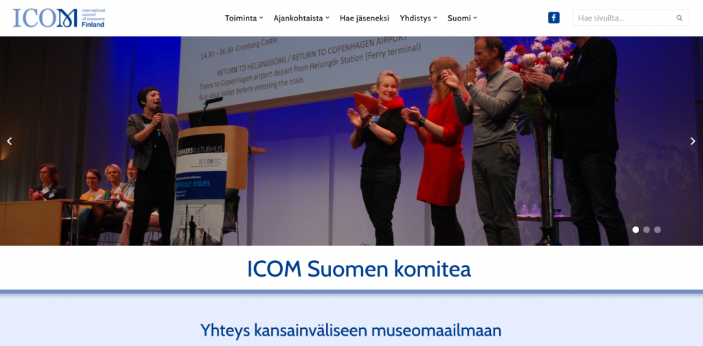 Saavutettavat verkkosivut yhdistykselle ICOM Suomi - etusivun aloitusnäkymä