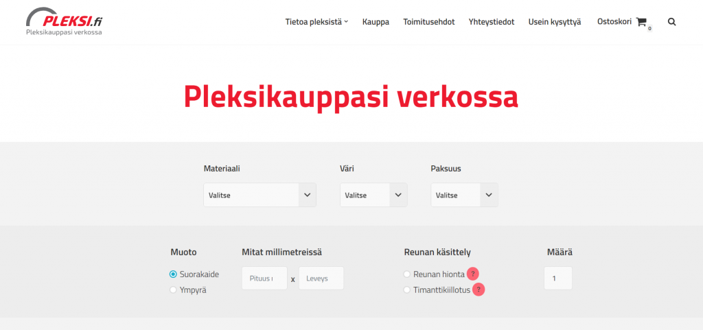 Verkkokauppa WordPress - pleksi.fi ja pleksi.se