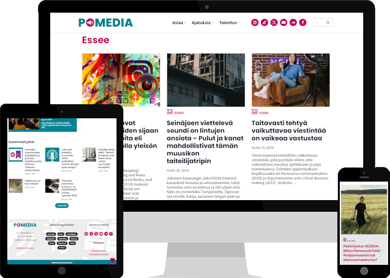 Pomedia WordPress-sivut ja verkkolehti Verkkovaraanilta